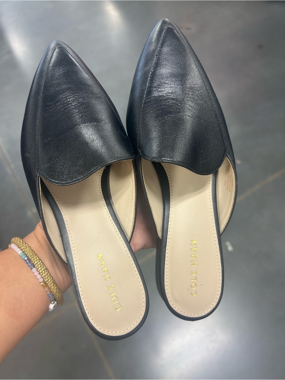 Cole Haan Black Piper Leather Mules